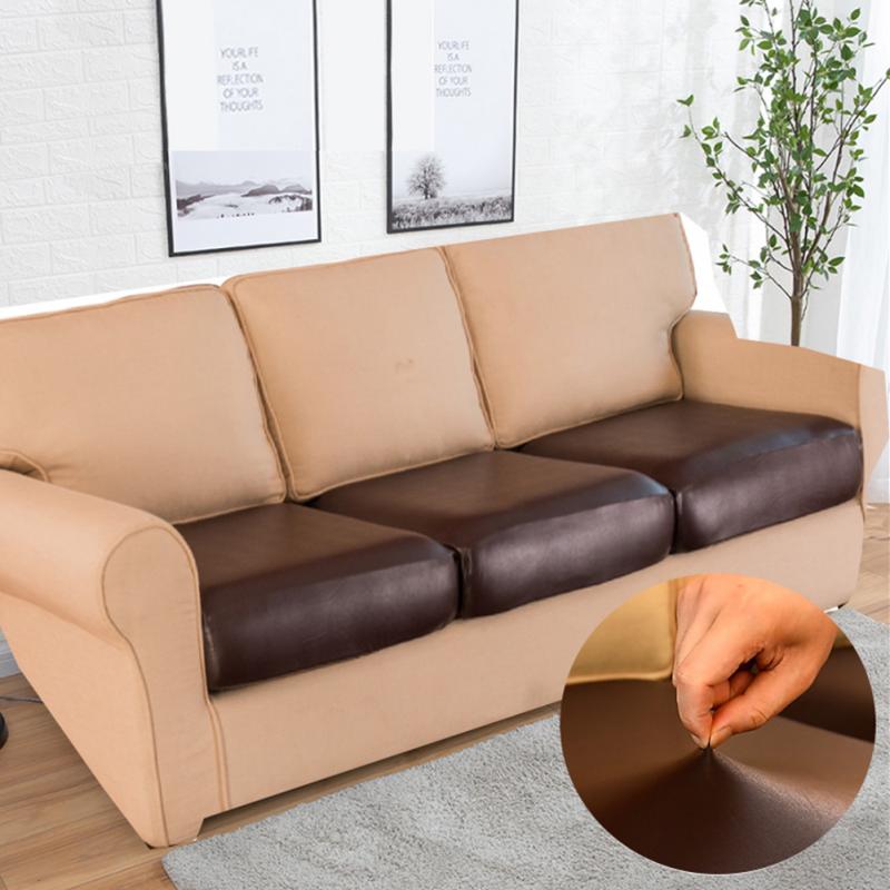 Støvtett med elastisk bunn tilbehør sofa sete putetrekk møbelbeskytter høy stretch pu lær vanntett myk