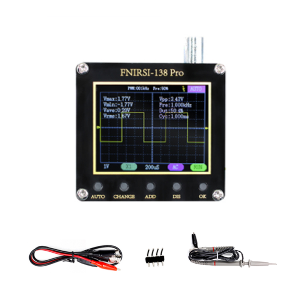Portable Oscilloscope 2.4 Inch Display Multifunction Digital Oscilloscope One Button Auto Adjust PWM Square Waves Output Singles