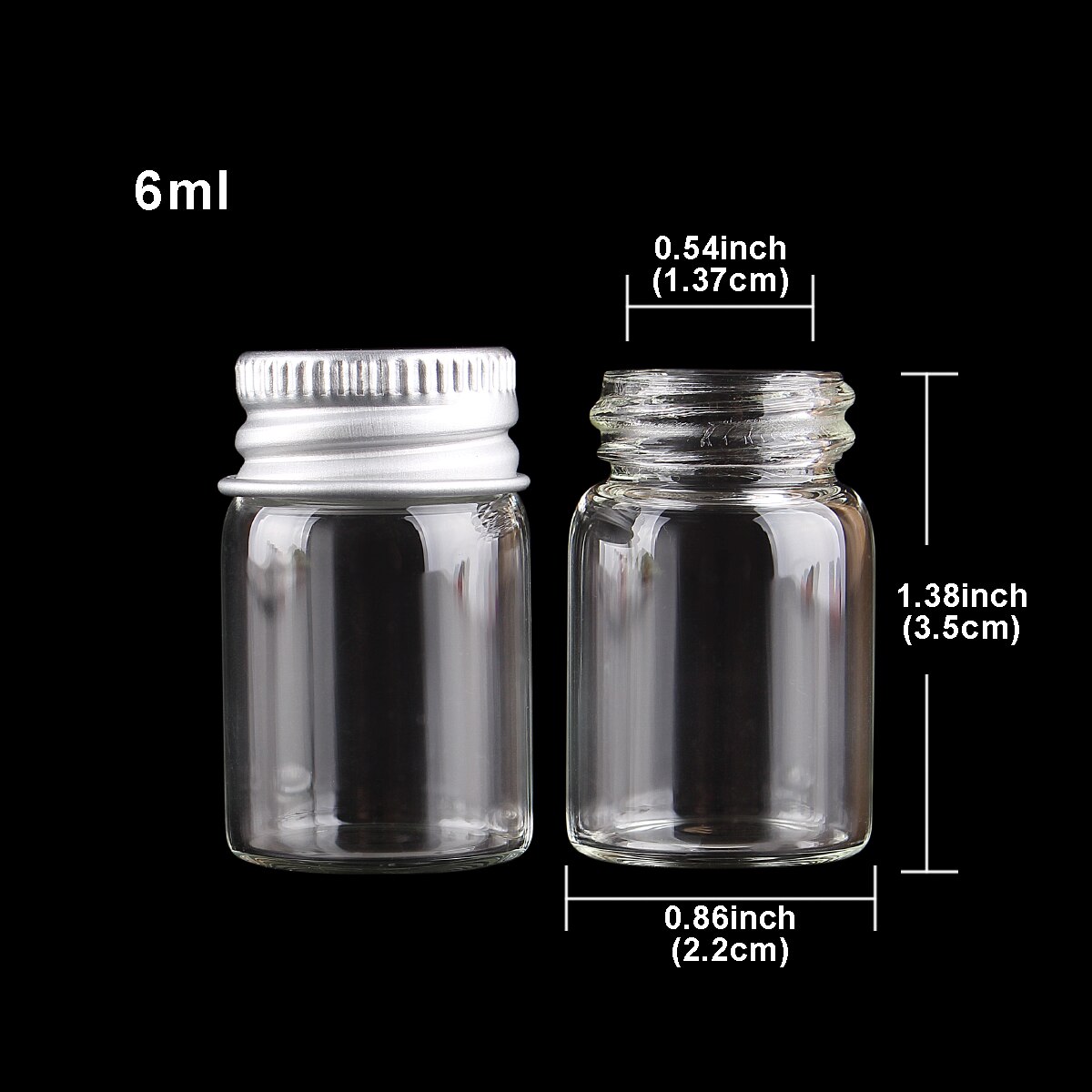 10 piezas de botellas de vidrio de 5ml/6ml/7ml/10ml/14ml/18ml/20ml/25ml/30ml con tapas de aluminio, Mini tarros de vidrio pequeños, 9 tamaños, selección en U: Verde