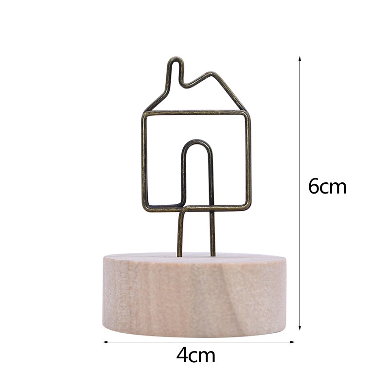 Note porte-carte Photo créative à Clip en bois, cœur en bois, étoile, arbre à fleurs, poisson, voiture, ornement de bureau de mariage: B11