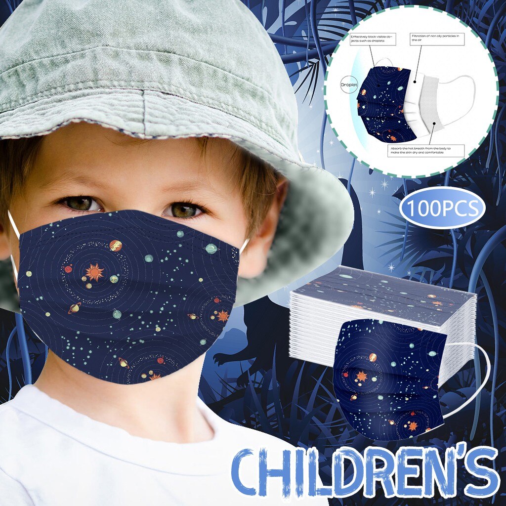 Enfants jetables masque de dessin animé impression masques respirants pour la Protection des germes enfants visage Maks drapeau Bandana