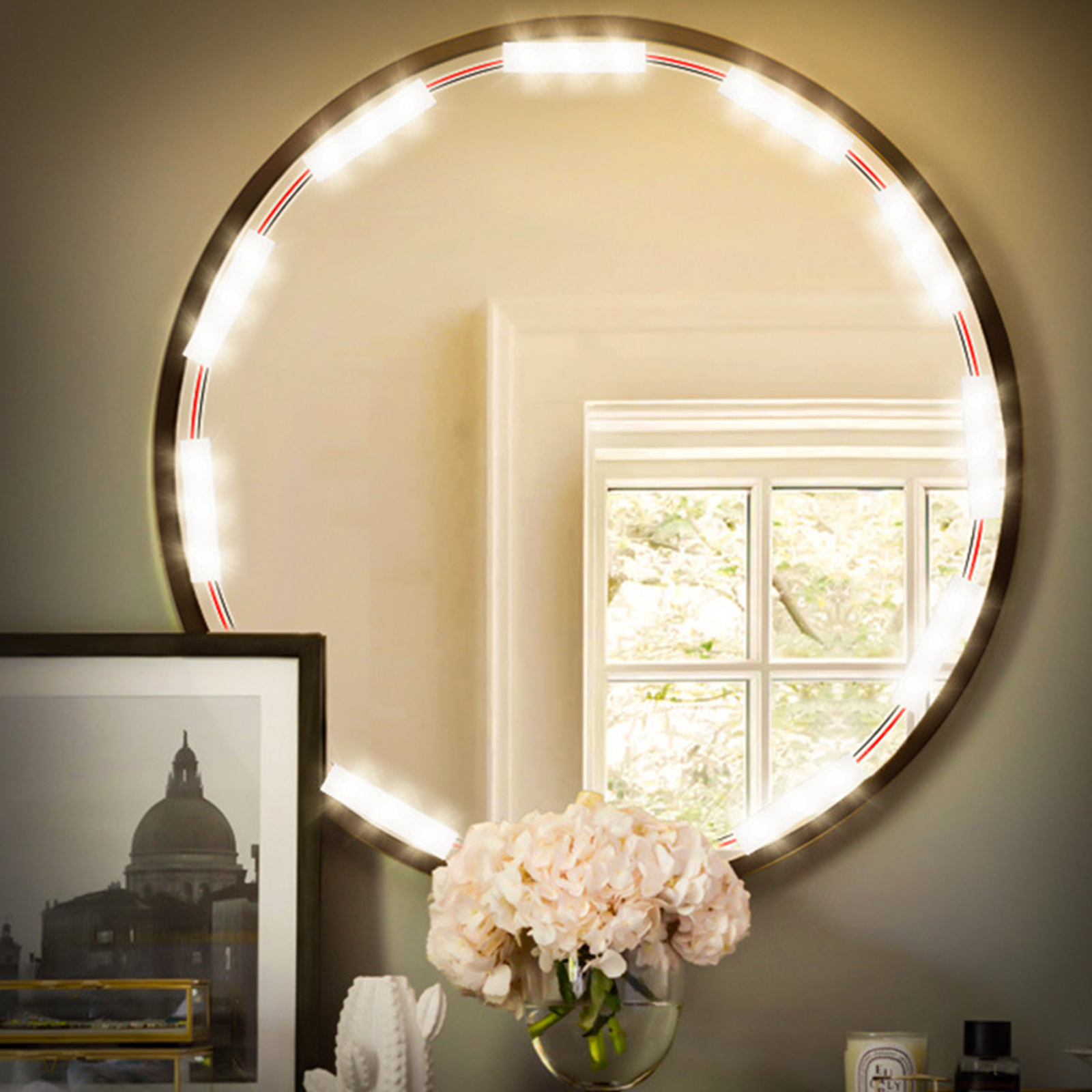 Bande lumineuse LED pour miroir de maquillage, capteur de main, guirlande lumineuse pour coiffeuse, lampe murale, cosmétique