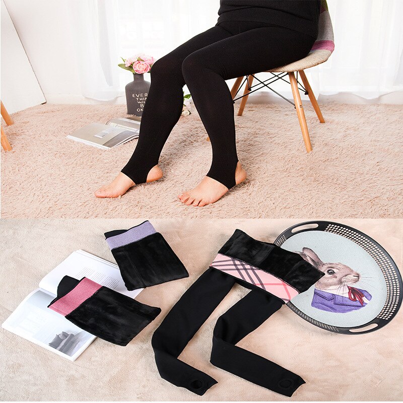 Autumn and Winter High Waist Warm Plus Fat Plus Size Pantyhose Thickened Bottoming Socks Women Plus Velvet Seamless Foot Pants