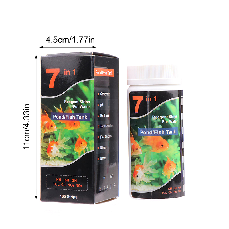 50/100pcs 7 in 1 Aquarium Teststreifen Fisch Test Set Aquarium Wasserhärte Teststreifen Notfall nach Hause einfache Prüfung