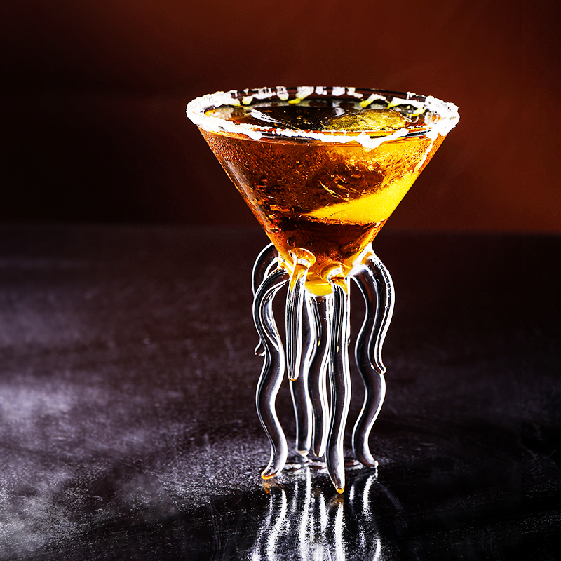 Manet martini glas havstema bläckfisk bar mixolog tiki cocktail bägare speciella drycker vin kopp champagne coupe