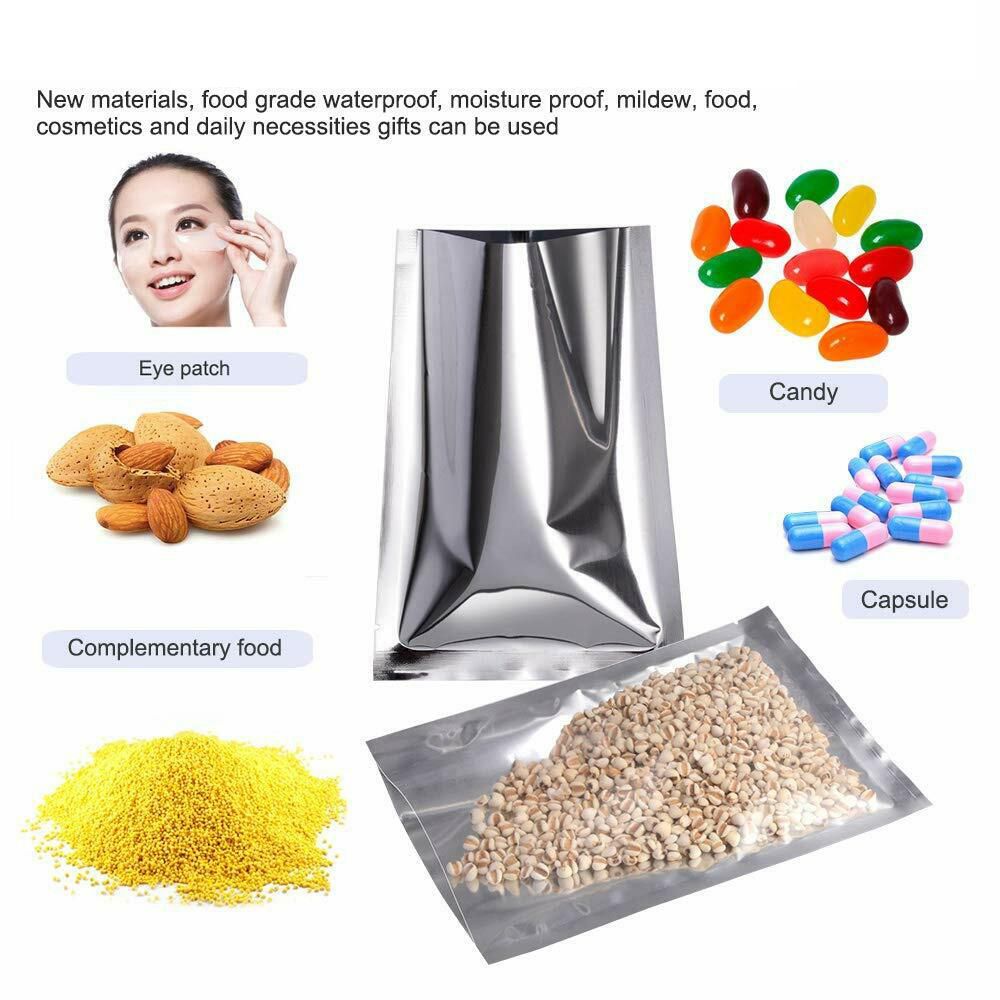 Clear Silver Aluminum Foil Mylar Bags Food Storage Package Vacuum