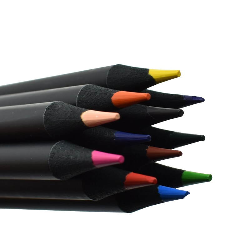12 farben einstellen Schwarz Holz Bleistift Kunst Farbe Bleistift freundlicher Zeichnung Malerei Werkzeuge Schreibwaren Schreib Materialien Schule Liefert