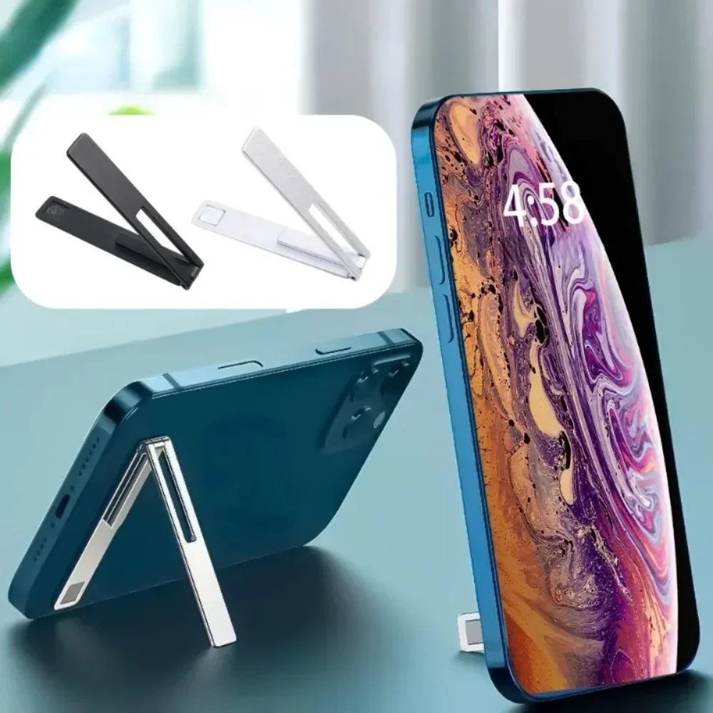 2PC Ultra-thin Magnetic Foldable Mobile Phone Holder Bracket Metal Alloy Desktop Phone Stands Universal Phone Support Kickstand