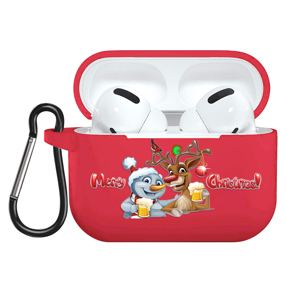 Julår för apple airpods 3 fodral mjuk silikon matt coque bluetooth trådlöst hörlursfodral för air pods pro: Kpet-ho -sd2 lupj 3d