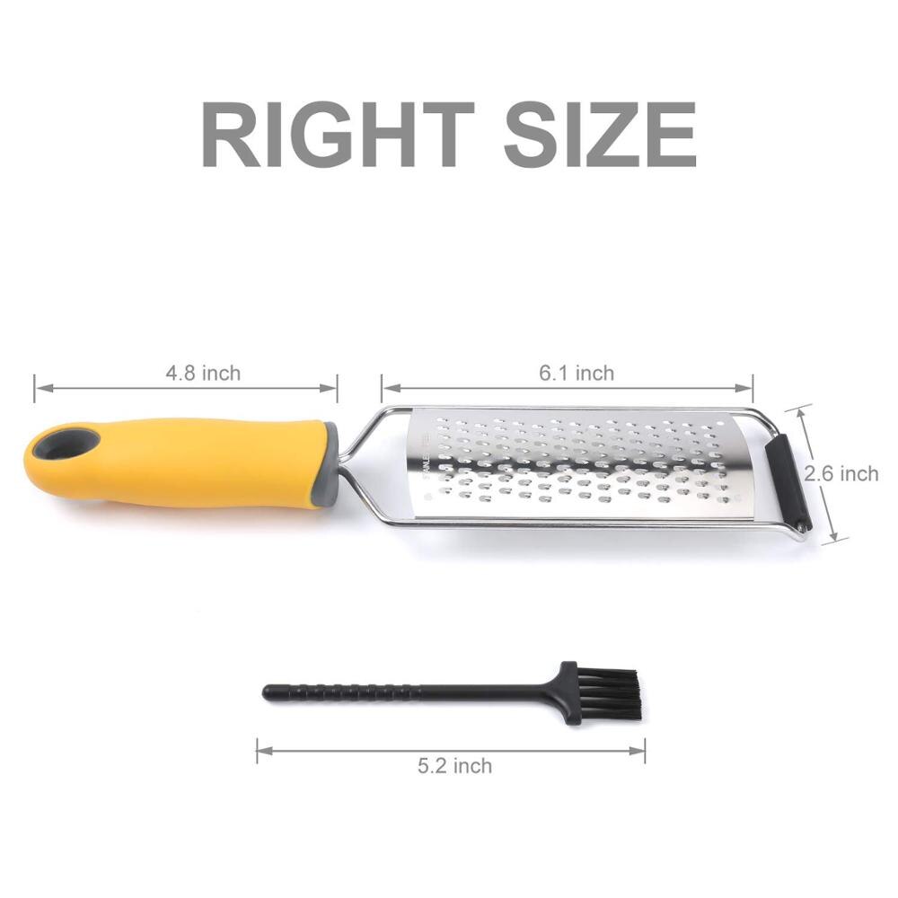 Upgraded Lemon Zester & Cheese Grater Handheld Tool, Medium Shred, Stainless Steel Teeth for Cheese, Lemon, Vegetables， Fruit