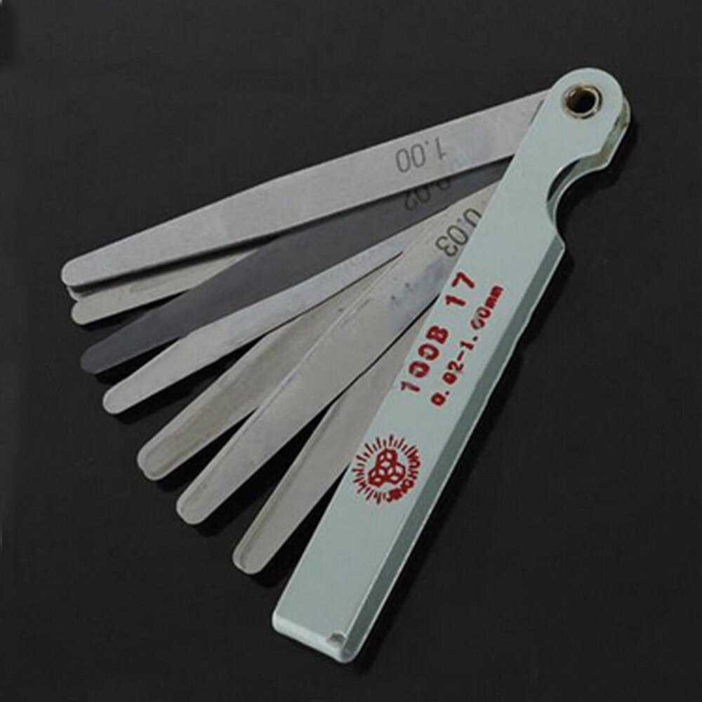 17 lames bougie d'allumage épaisseur écart métrique remplissage palpeur jauge mesure métrique 0.02 à 1mm acier outils de mesure 100mm
