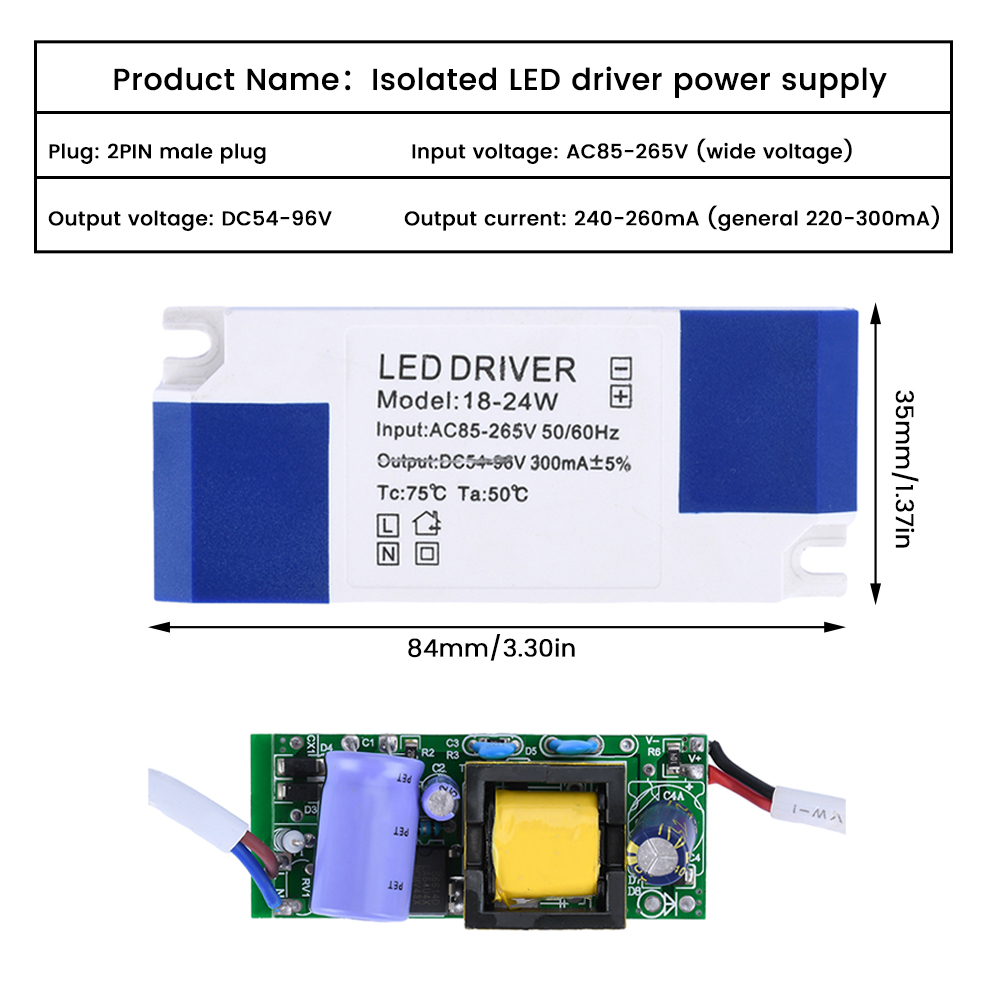 Ac85-265V 240-260ma Isolated Led Driver Power Supply Transformer Constant Current Power Supply Adaptor for Light Strip