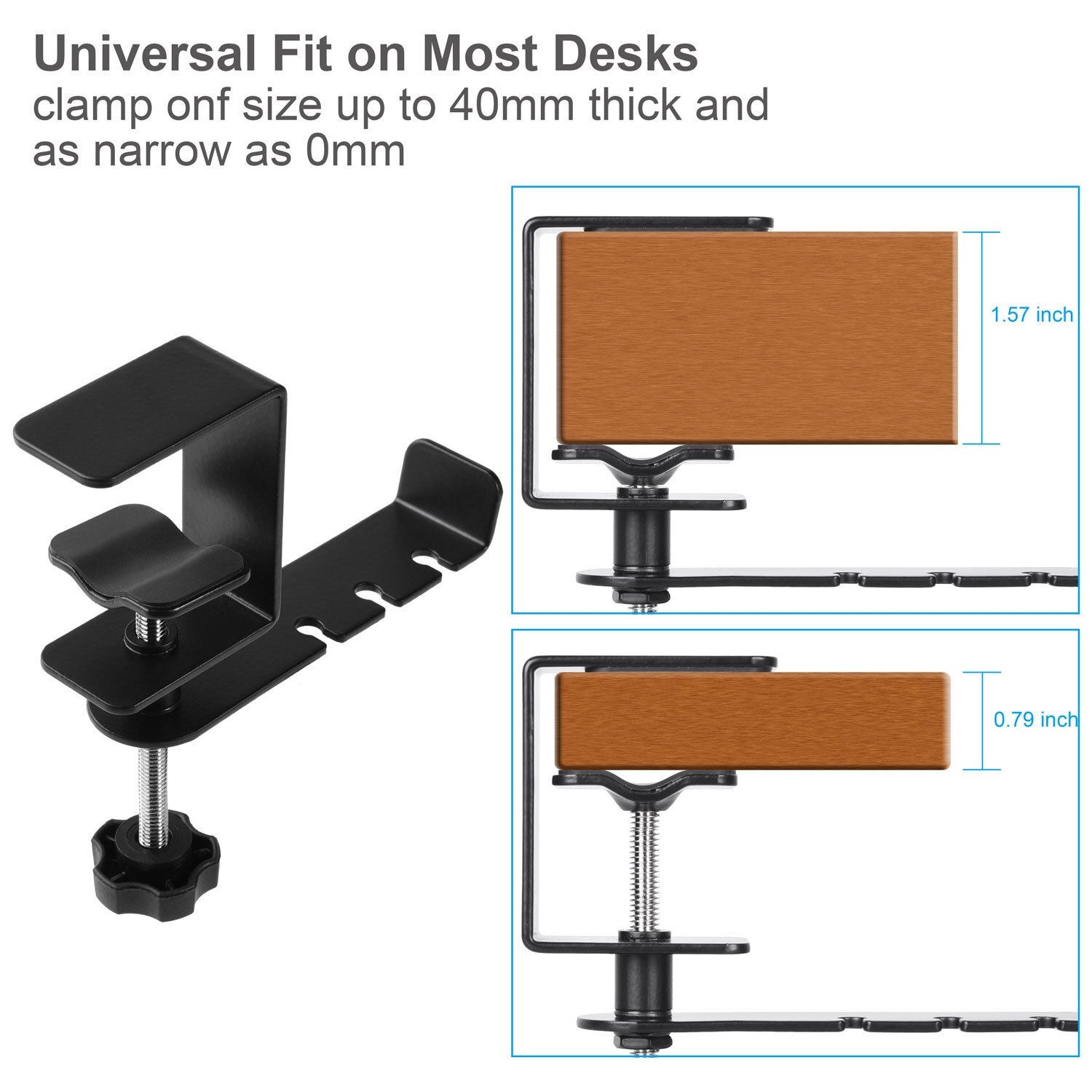 Metal Headphone Hook Holder hanger Stand Adjustable Rotating Clamp Headset Schoolbag Table Desk Clip Shelf Bracket
