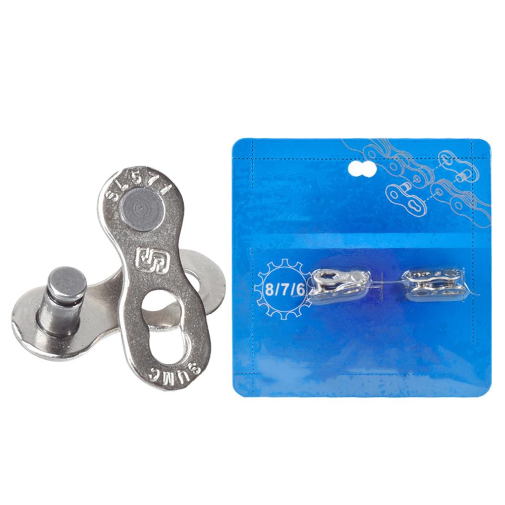 2 Pairs MTB Mountain Road Bike Chain Connector Lock for 6/7/8/9/10/11/12 Speed Quick Master Link Joint Metal Bicycle Repair Tool: 6 7 8s Silver	