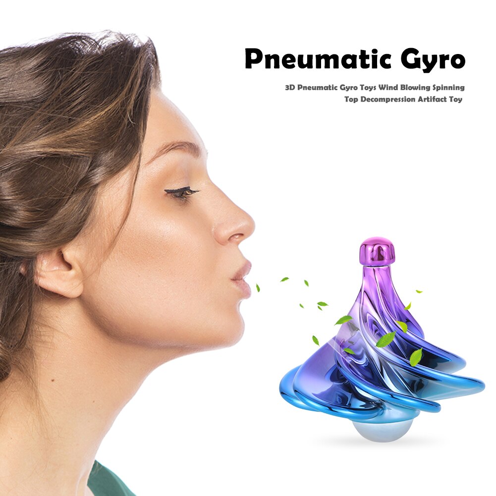 Pneumatische Gyro Cool Tol Persoonlijkheid Aerodynamische Gyro Legering Materiaal Kinderen Decompressie Speelgoed Vingertop Tol