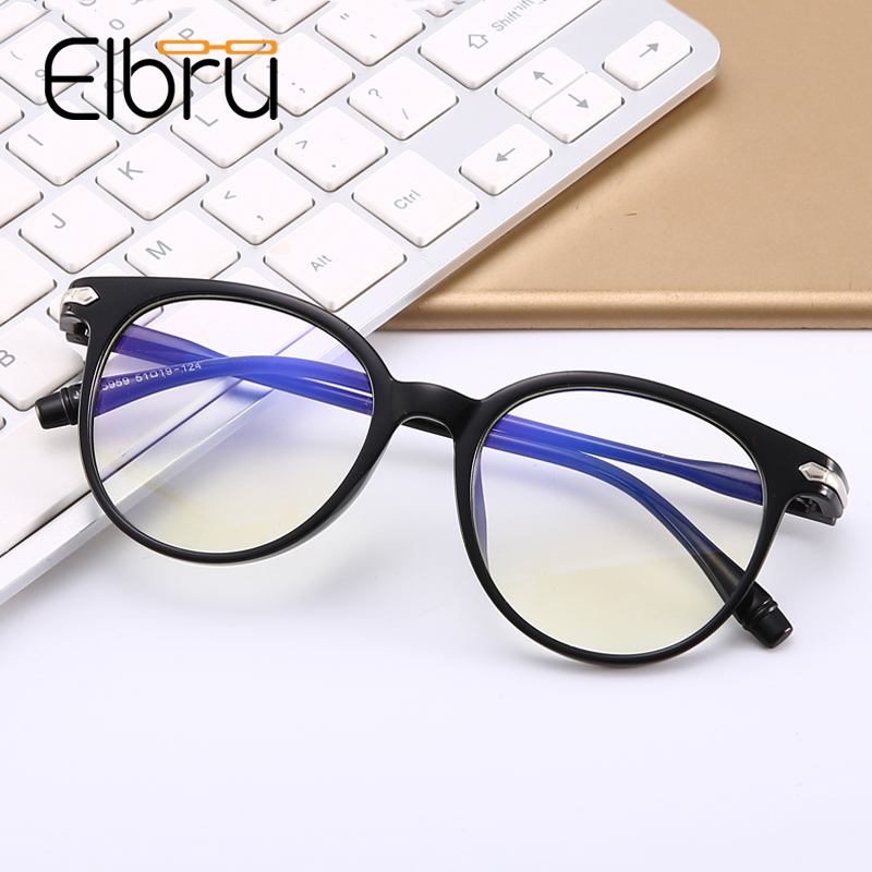 Elbru Vintage Blue Light Blocking Glasses Frame Women Men Anti Blue Light Computer Glasses Blue-ray Spectacle Eyeglasses Frame
