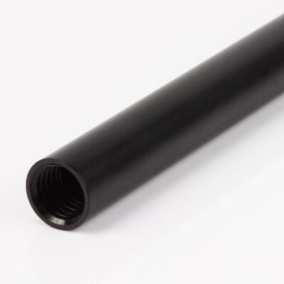 2x Black Aluminum Alloy 15mm Rod with M12 Female/ Inner Thread 15cm 6 Inch Long (pack of Two)