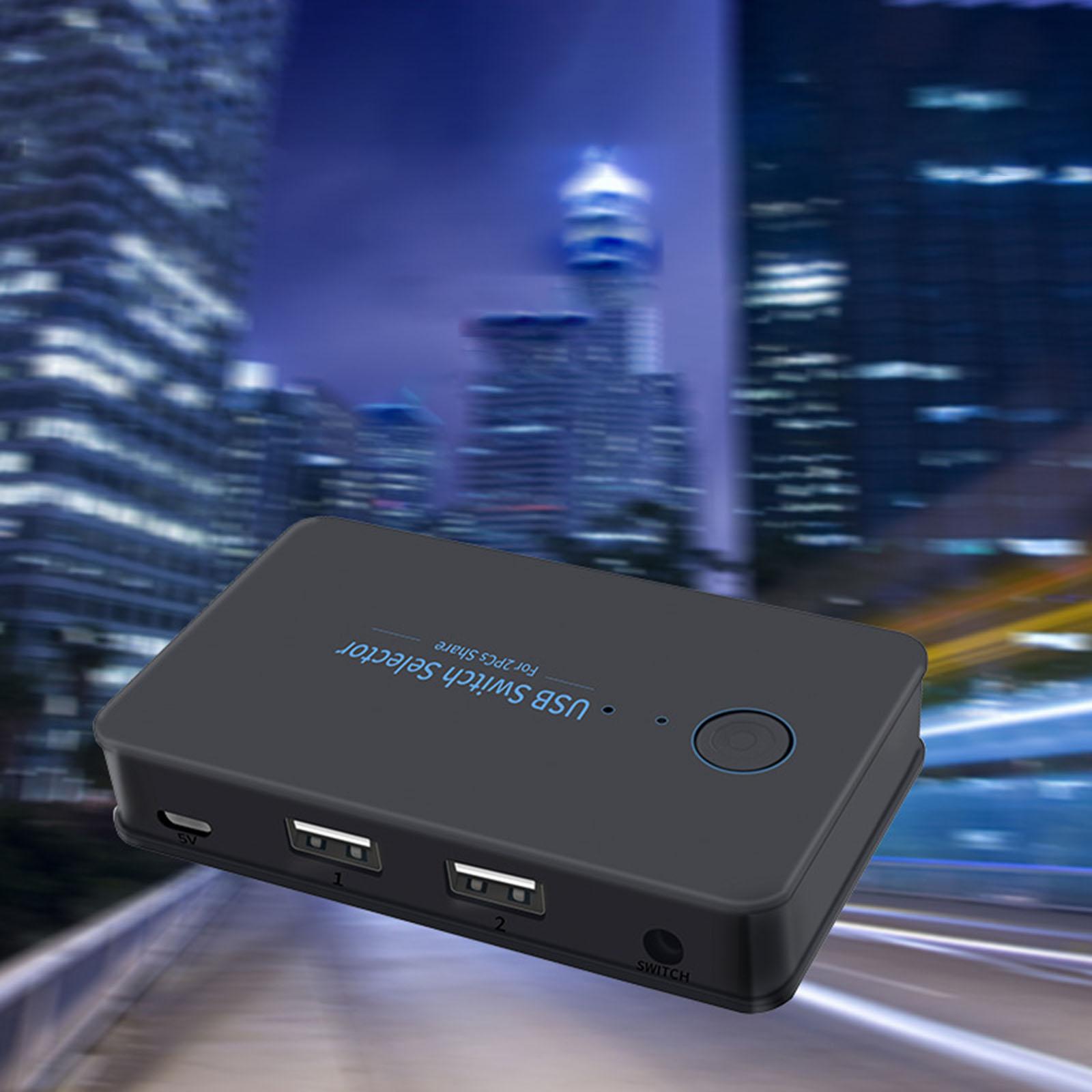 USB 2.0 Peripheral Sharing Switch Hub Adapter 2 Computers 6-Port Stable Connection ,Button and LED Easy to Install