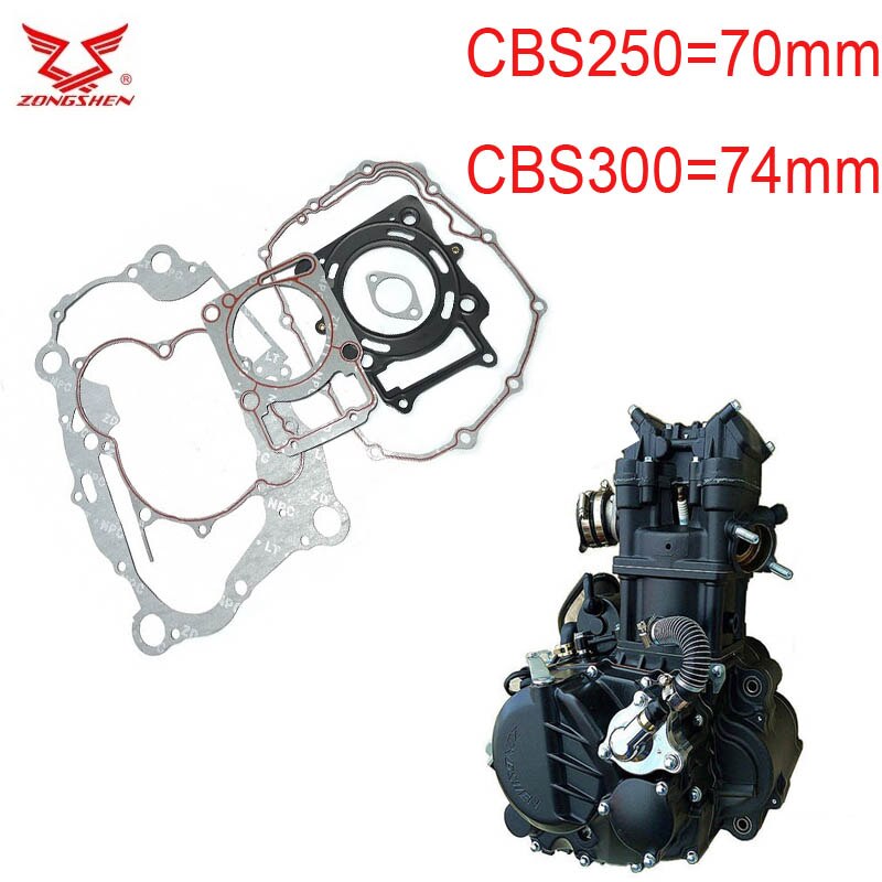 zongshen CBS250 CBS300 300cc engine gasket motorcycle bike cylinder gasket 74mm ZS174MM 250cc 70mm XGJ300R