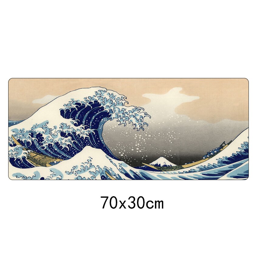 Japan The Great Wave of Kanagawa Art Mouse Pad Large Computer Gaming Mousepad Gamer XL Rubber Otaku Keyboard pad Laptop Desk Mat: 70x30cm