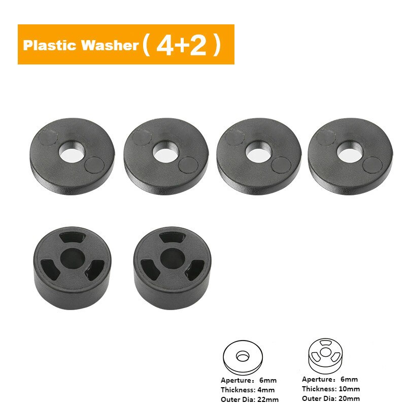Houtbewerking T Blok M6 Moer Handvat Draai Noten Zelfsluitende T Schroef Slider T-Track Glijdende Veer Board borgring Ringen: 6Pcs Washers