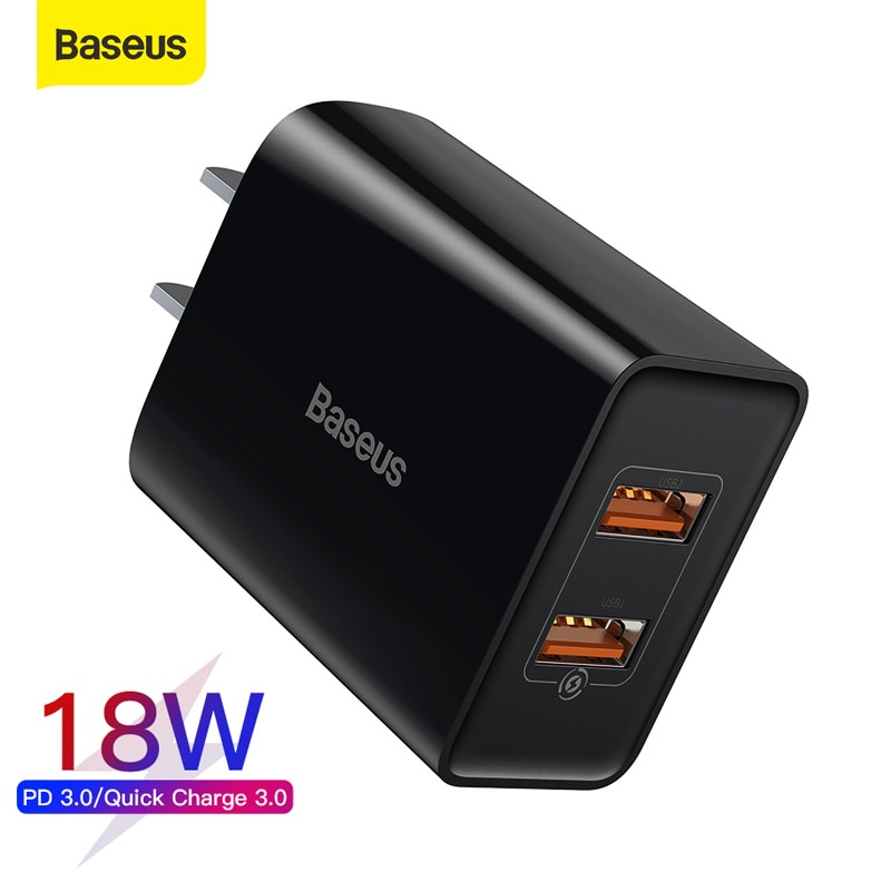 Baseus 18W Usb Lader Snel Opladen 3.0 Usb Type C Pd 3.0 Lader Mini Cn Plug Draagbare Telefoon oplader Voor Ip Voor Samsung