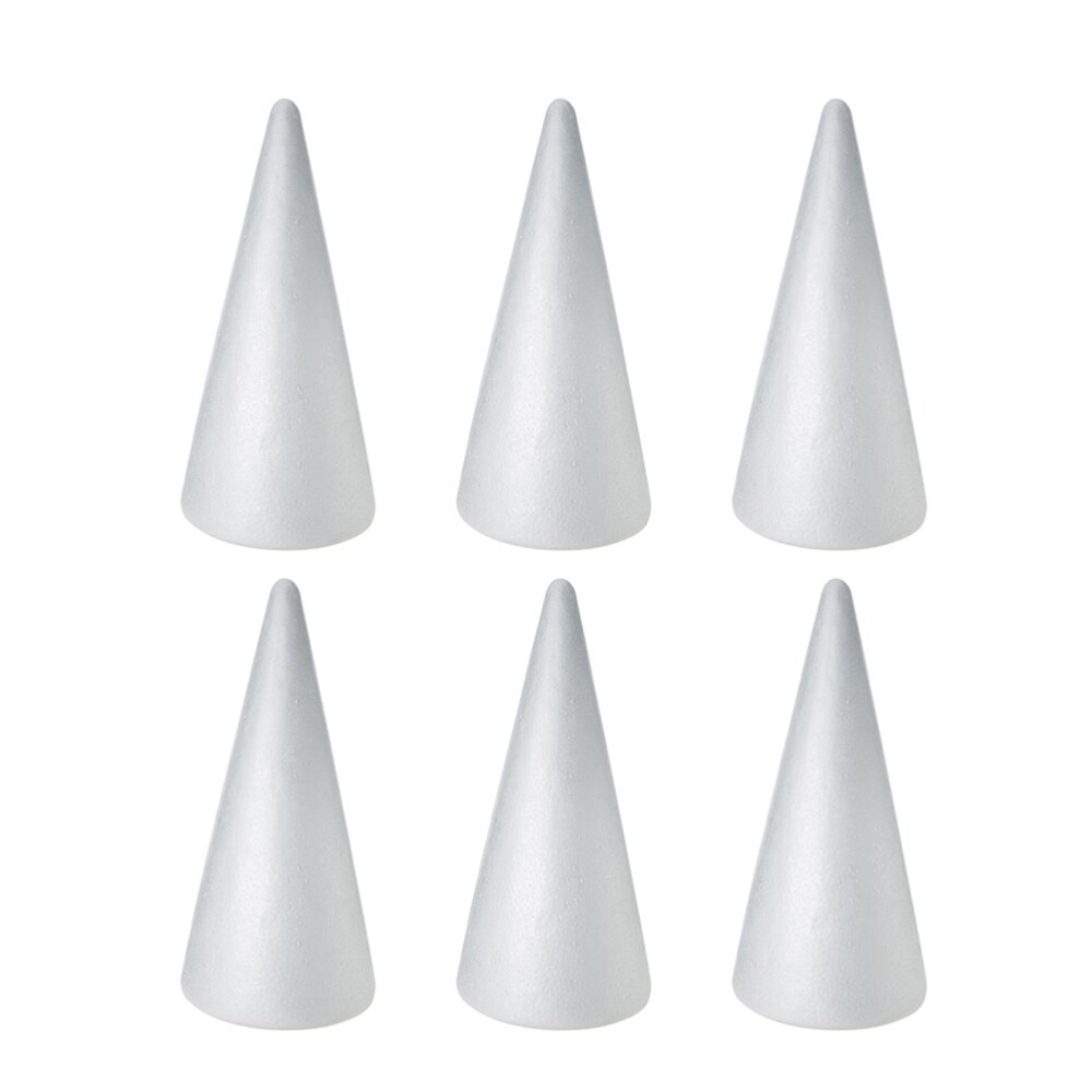 2 stuks kinder diy knutsel kegel accessoires kerst kegel handgemaakte witte massieve schuim kegel  (38 x 13.5cm): Wit 1