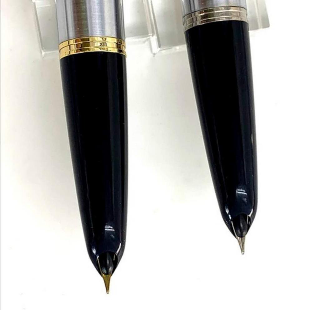 Wing Sung 601 Vacumatic Vulpen Stalen Inkt Pen Zuiger Soort Fijne Nib Gouden/Zilveren Clip Briefpapier Kantoor School levert Pen