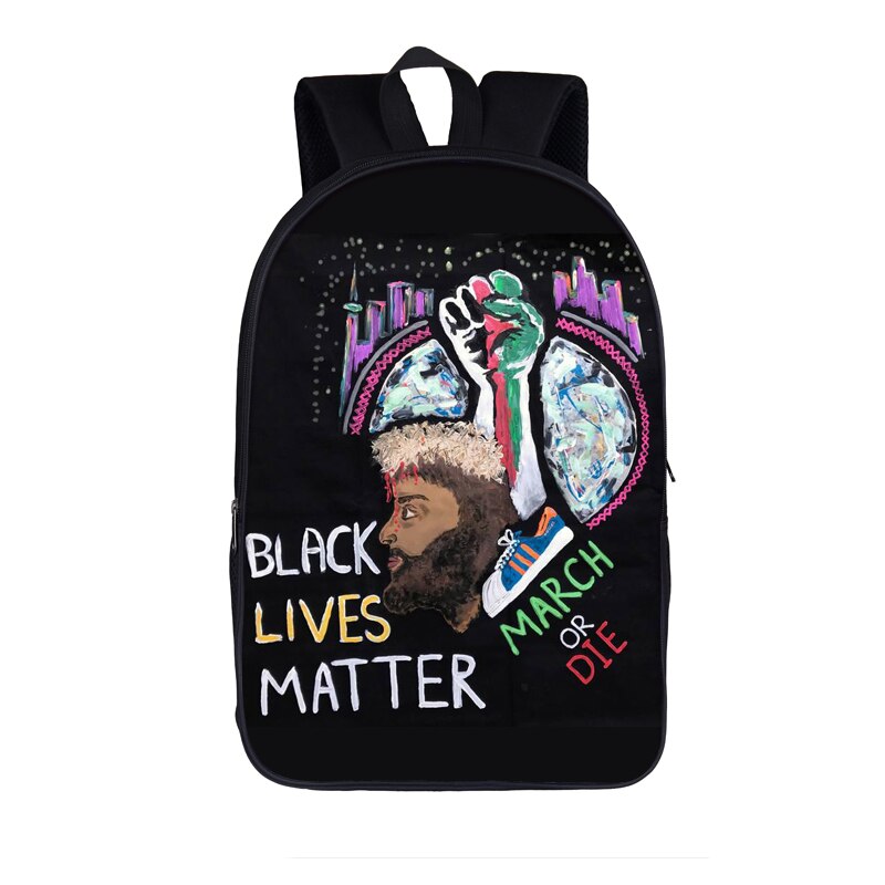 Black Lives Matter Backpack For Teenage Boys Girls School Bags BLM Afro Black Backpacks American Africa Women Men Travel Bag: 16blackmens3