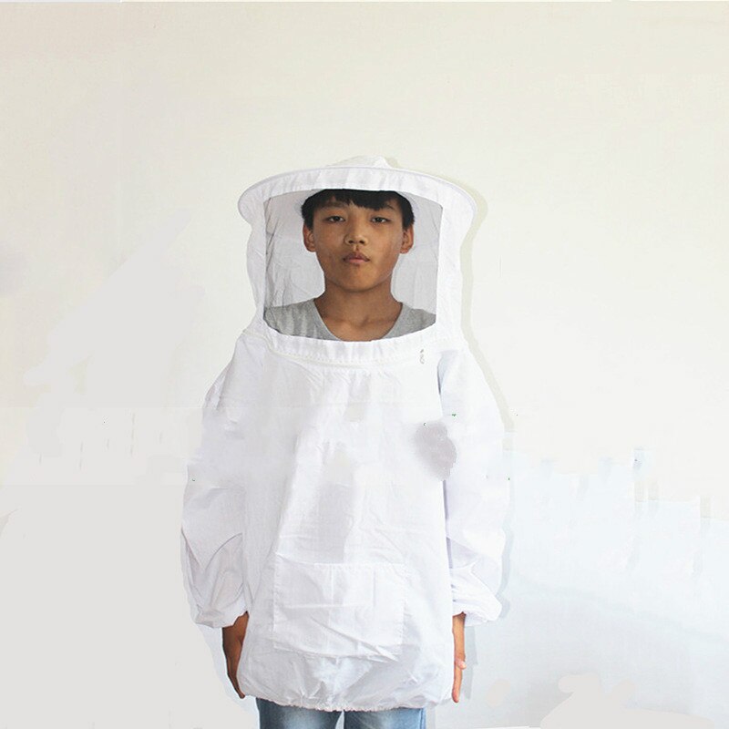 Ropa de apicultura, abrigo de apicultura, herramientas de apicultura, abrigo de abeja, gorro antiabejas, traje de protección contra abejas: Blanco