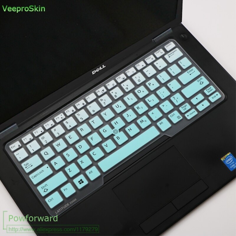 Laptop Keyboard Cover Protector Skin for 14" Dell Latitude 5450 3340 7480 7490 5490 5491 E5450 E5470 E7270 E7450 E7490 E5490: Fade Mint