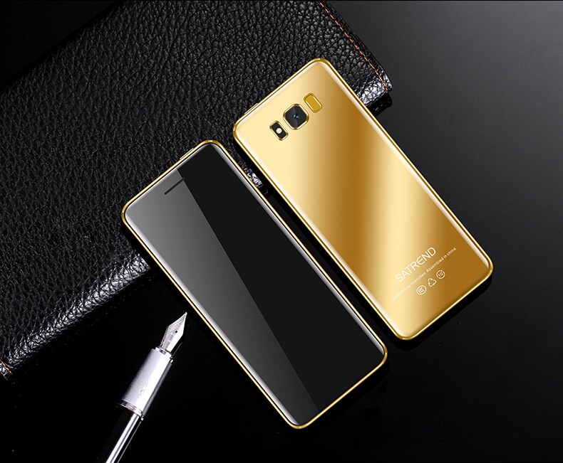 2.4 "Ultra-Dunne Mobiele Telefoon Fm Bluetooth MP3 Video-opname Zaklamp E-Book Smart Diefstal Goedkope Mobiele Telefoon: no box / gold