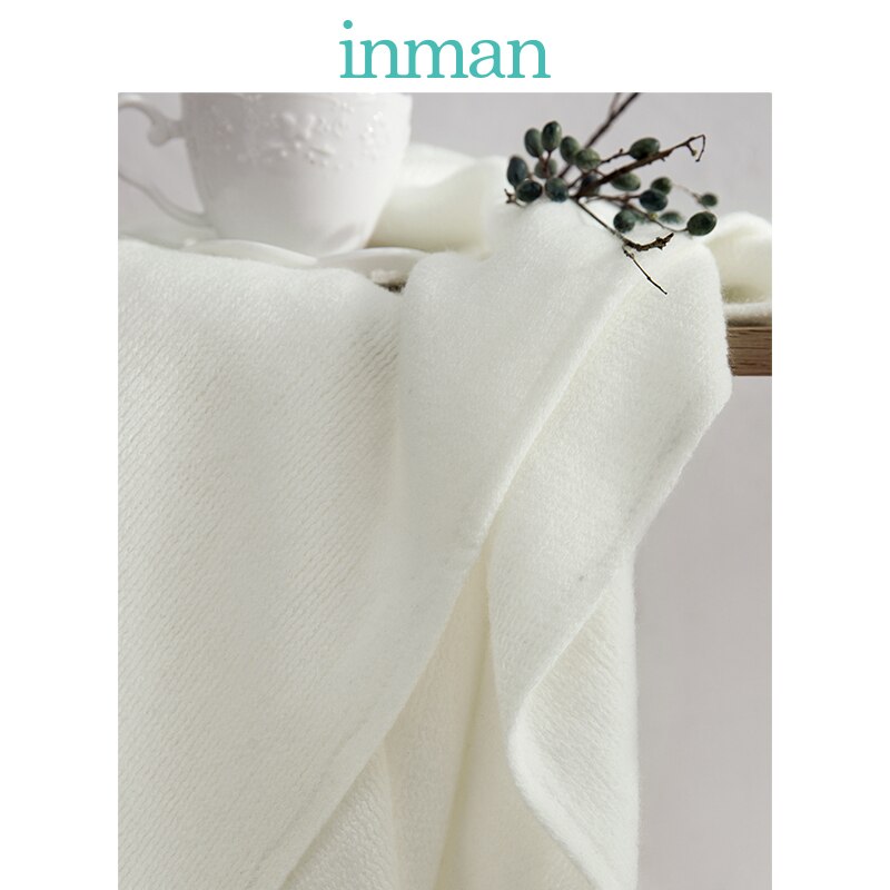 Inman vinter forår efterår hvid ensfarvet koreansk alle matchede kvinder lange tørklæde