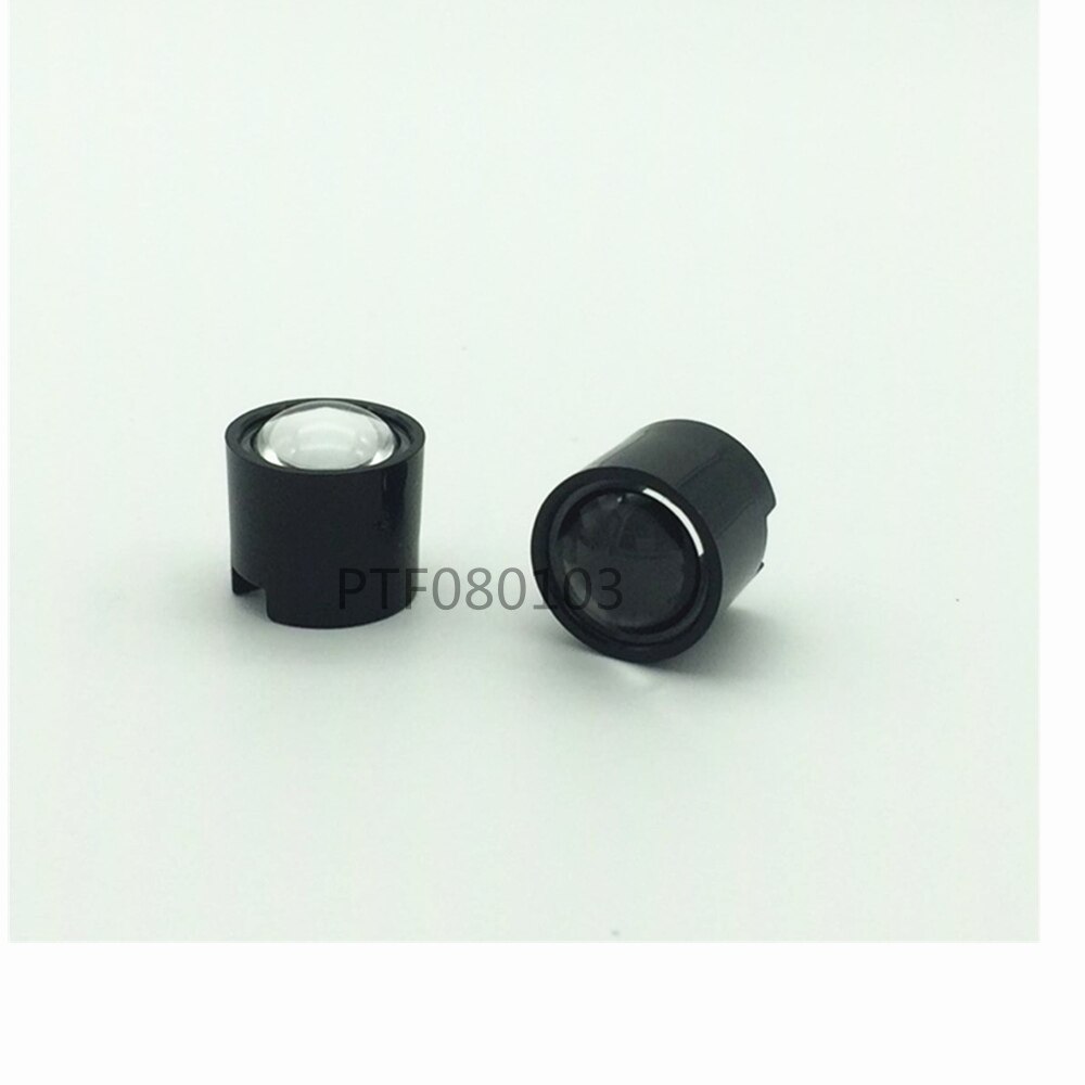 10 Uds IR 1W 3W lente LED de alta potencia 14,5mm 16mm 10 grados 60 grados 90 grados len con soporte negro para IR CCTV DIY