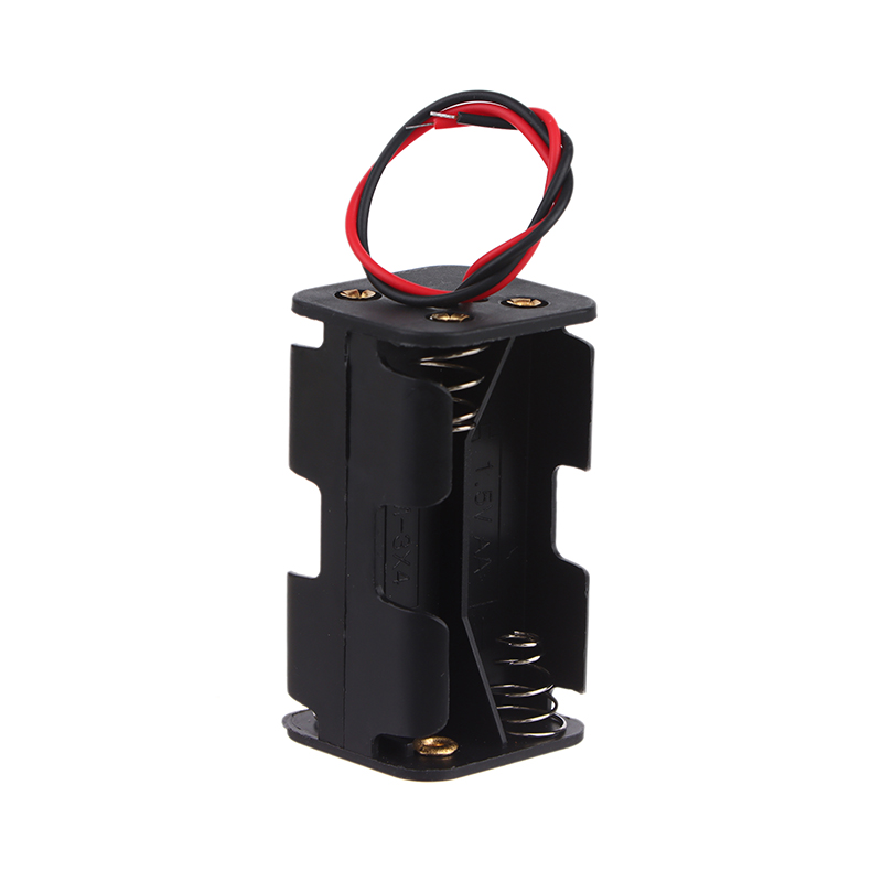 Aa Batterij Houder 6V Voor 4 X Aa Batterijen Plastic Opbergdoos Aa Batterij Case Dual Layers Met Draad Lood Batterij Opslag