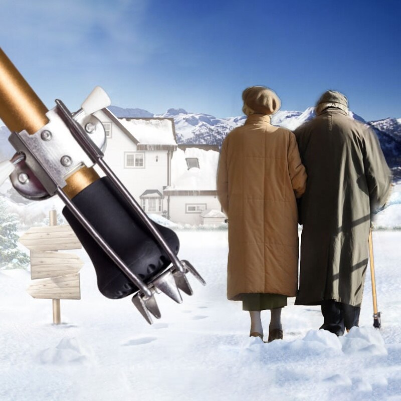 US Camping Walking Claw Crampon Sticks Cane Trekking Pole Ice Tip 5-Prong Attachment Grip For Canes Crutches