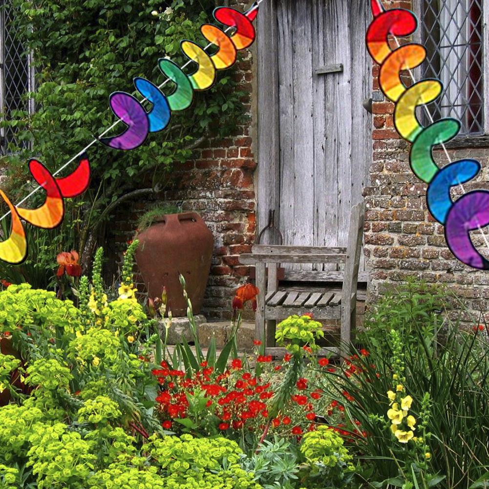 24 Inch Regenboog Wind Spinner Kleurrijke Opknoping Spiraal Windmolen Tuin Yard Home Outdoor Decoratie Opknoping Spinner Hanger