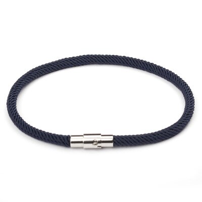 Klassieke Stijl Mannen Lederen Id Armbanden Eenvoudige Zwarte Rvs Knop Liefhebbers Accessoires Hand Geweven Sieraden: black