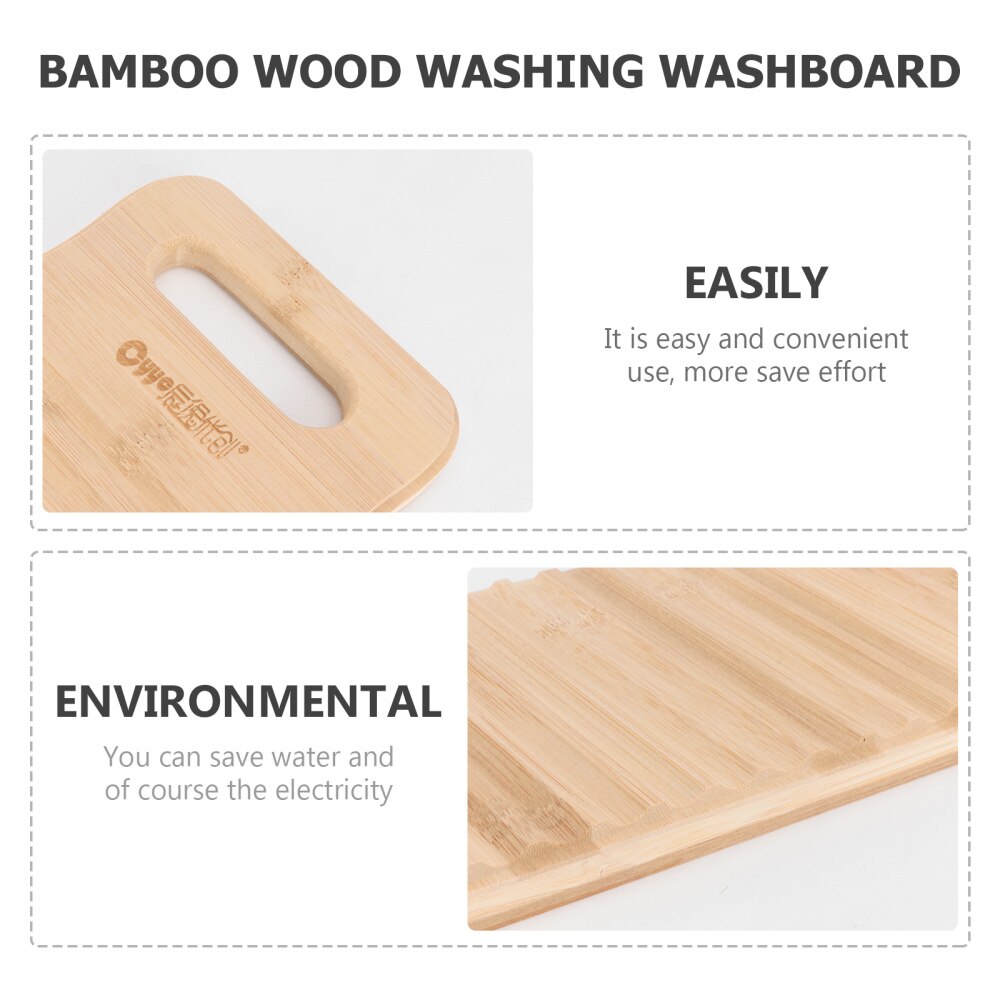 Bamboo Wood Washing Washboard Non-slip Home Washing Scrubbing Board Laundry Board Washboard Hand Wash Board for Home