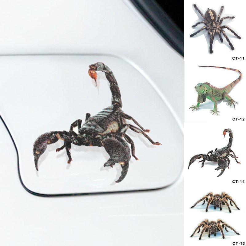 Hause Autos Auto Motorrad Abdeckung Kratzer Dekor Kühlen 3D Zauberstab Aufkleber Tiere Spinne Gecko Skorpione Vinyl Zauberstab Aufkleber Aufkleber