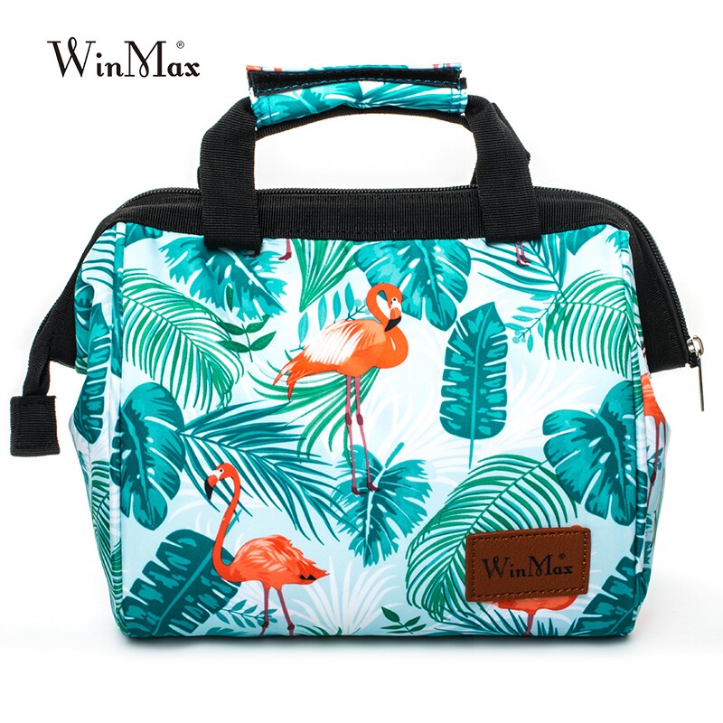 Winmax Geïsoleerde Lunch Tas Thermische Tote Handtas Flamingo Print Opbergzakken Koeler Picknick Voedsel Lunchbox Tas Voor Kinderen vrouwen