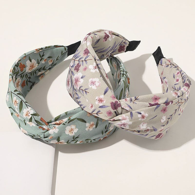 Diadema con estampado floral para mujeres, bandana con nudo cruzado para envolver el cabello, diadema para el pelo, accesorios para el cabello
