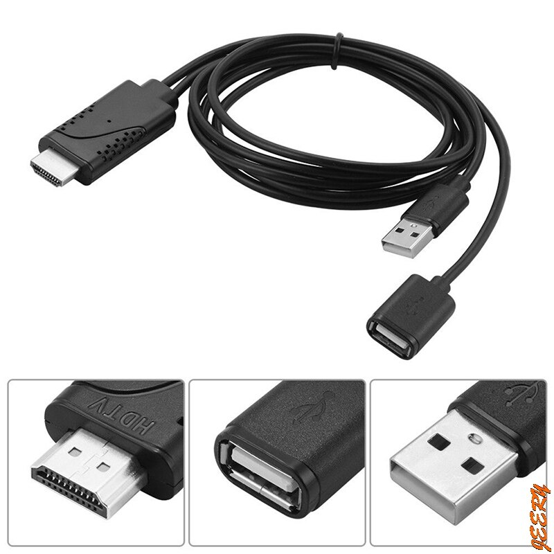 2 in 1 USB Female to HDMI Male HDTV Adapter Cable HDTV Adapter Converter Support 1080P for HDTV Projector Displays
