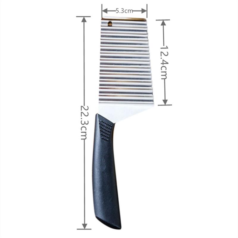Roestvrijstalen Aardappelchips Snijmachine Deeg Groentefruit Kreuk Golvend Snijmes Aardappelsnijder Chopper Frituurmaker Gereedschap: Lichtgrijs