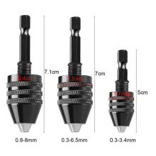 Mini mandrin de perceuse sans clé 0.3-8mm auto-serrant mèches de perceuse électrique outils de fixation de la pince 1/4 &quot;tige hexagonale convertisseur à changement rapide