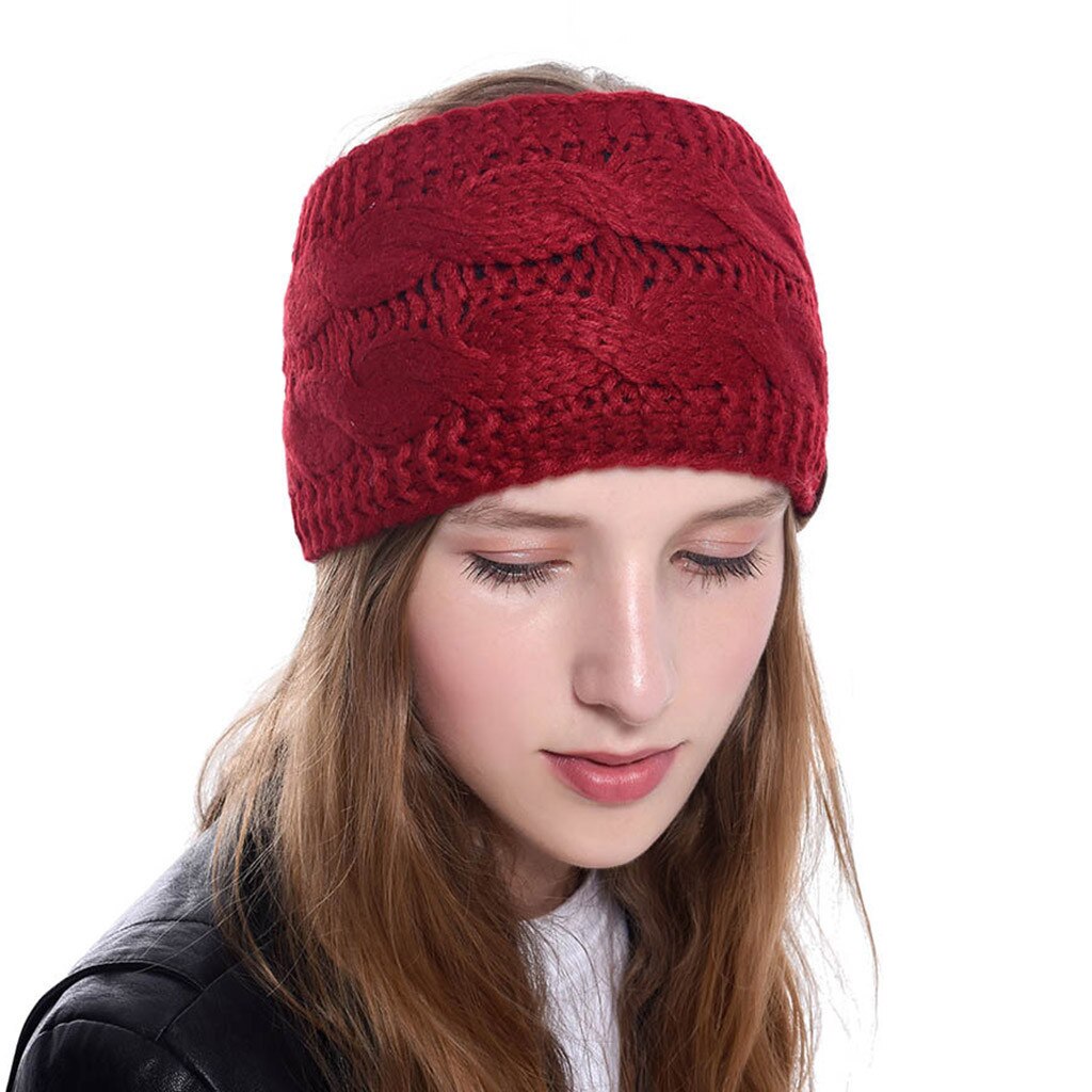 Diadema más cálida tejida para otoño e invierno, turbante deportivo para mujer, banda ancha de ganchillo, accesorios para el cabello