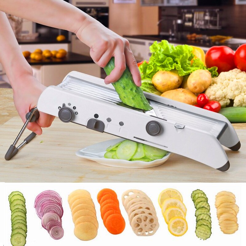 Rallador ajustable de mandolina con cuchillas de acero inoxidable 304 cortador de verduras accesorios de cocina