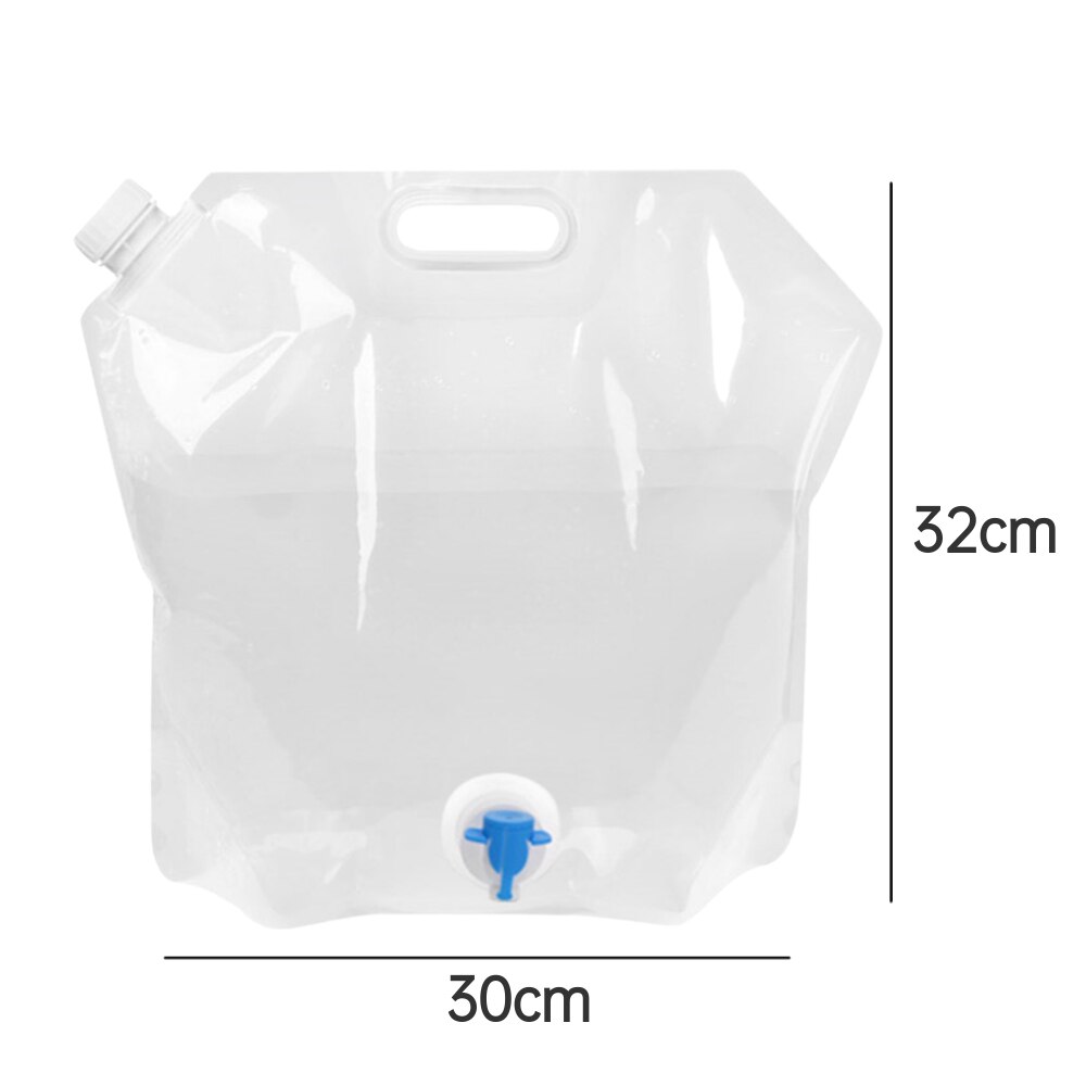 5L/10L Draagbare Outdoor Opvouwbare Folding Inklapbare Water Zakken Camping Carrier Camping Waterzak Water Fles: 5L White with Faucet