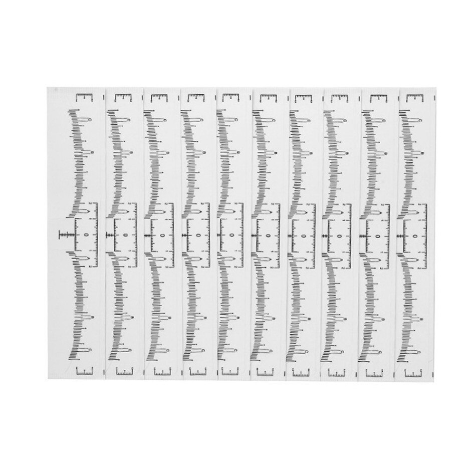 10/50/100 Pcs Accurate Permanent Makeup Eyebrow Shaping Tools Disposable Eyebrow Measurement Ruler Sticker Mdf