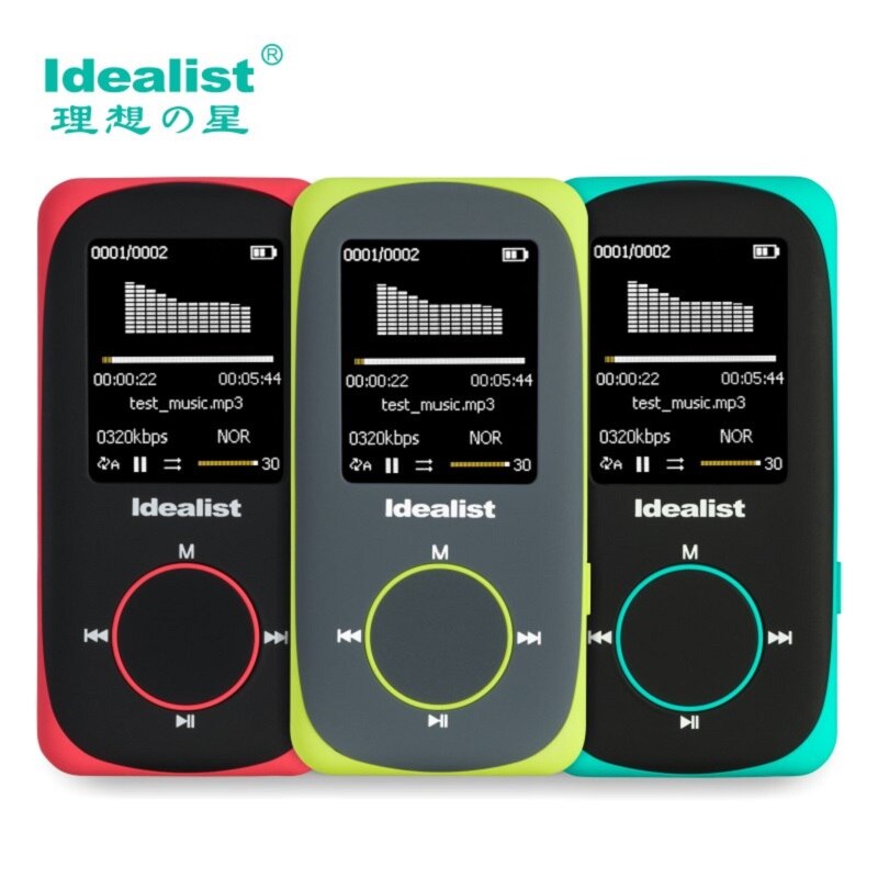 Idealist-reproductor de MP3 HIFI para correr, deportivo, sin pérdidas, 1,8 pulgadas, compatible con grabación de imágenes, vídeo, TF, auricular, altavoz con brazalete